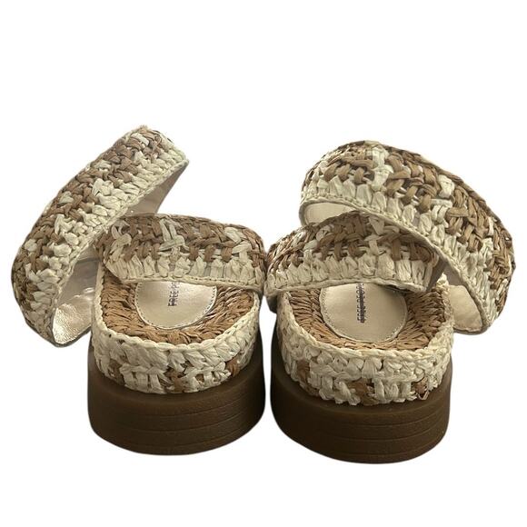 Free People Roma Raffia Sandals Women's Size 8 Tan White Ankle Strap NEW - Picture 5 of 8